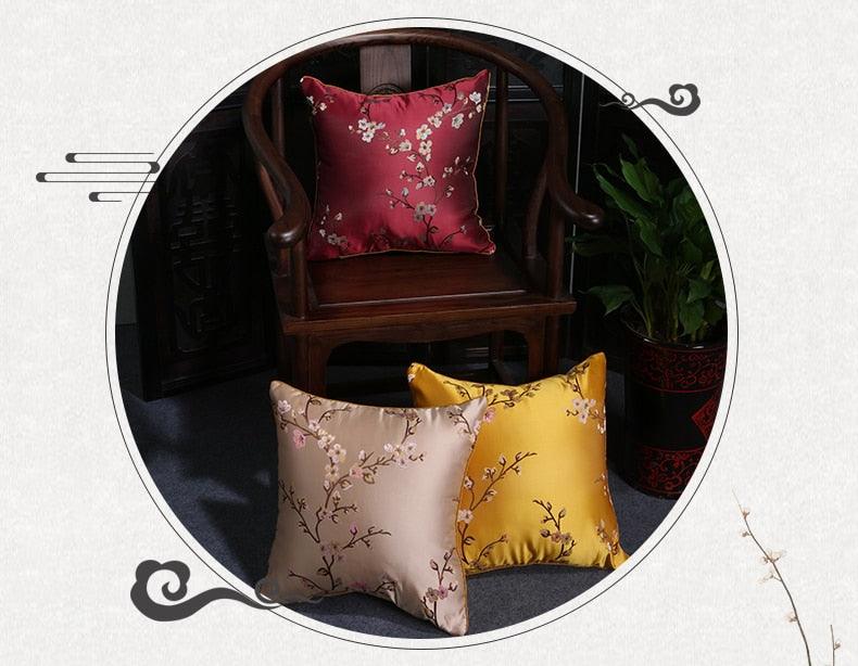 Floral Decorative Pillow Covers Spring Polyester Cushion Cover For Home Decorative Sofa Armchair Bedroom Livingroom Embroidery Floral Pattern Square Decorative Throw Pillow Case Cushion Cover