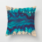 Flower Leaves Pattern Throw Pillow Case Teal Blue Cushion Covers Modern Teal Throw Pillow Covers Ocean Bohemia Decorative Couch Pillow Cases Sea Cotton Linen Decorative Pillowcases