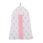 NoJo Tropical Flamingo Pink & White 100% Cotton 4 Piece Nursery Crib Bedding Set - Embroidered Quilt, Fitted Sheet, Dust Ruffle, and Diaper Stacker
