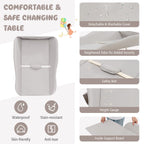 Baby Diaper Changing Table with Water Basin Wheel-Gray