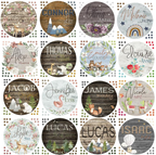 *YOU CREATE* - Wooden Themed Name Tag - Fabric Nursery Wall Art Decals - Personalized By You