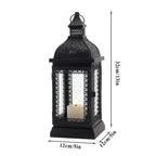 13''H Rustic Metal Candle Lantern(Black)