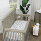 Mama's Little Llama Grey, White and Charcoal 4 Piece Nursery Crib Bedding Set - Comforter, Crib Sheet, Dust Ruffle and Nursery Organizer
