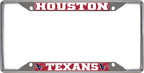 Houston Texans Metal License Plate Frame Chrome Tag Cover 6x12 Inch