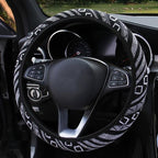 New Baja Blanket Car Steering Wheel Cover Linen Universal Elastic Flax Stripe Cool Interior Car Steering Wheel Cover Ethnic Style Car Accessories Steering Wheel Covers with Cloth for Women Breathable Anti Skid Better Grips Steering Wheel Cover Women