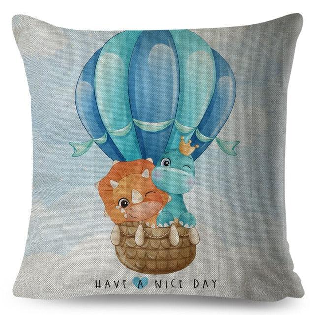 Nordic Style Pillow Cover Cute Cartoon Animal Drive Dinosaur Car Polyester Cotton Cushion Cover For Sofa Home Kids Room Throw Pillow Case Cover Dinosaur Cartoon Gray Soft Pillow Case For Decorative Bedroom Livingroom Sofa Farm House Cushion Covers