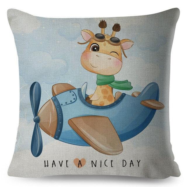 Nordic Style Pillow Cover Cute Cartoon Animal Drive Dinosaur Car Polyester Cotton Cushion Cover For Sofa Home Kids Room Throw Pillow Case Cover Dinosaur Cartoon Gray Soft Pillow Case For Decorative Bedroom Livingroom Sofa Farm House Cushion Covers