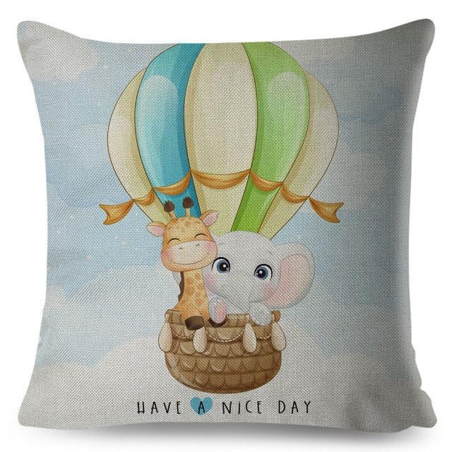 Nordic Style Pillow Cover Cute Cartoon Animal Drive Dinosaur Car Polyester Cotton Cushion Cover For Sofa Home Kids Room Throw Pillow Case Cover Dinosaur Cartoon Gray Soft Pillow Case For Decorative Bedroom Livingroom Sofa Farm House Cushion Covers
