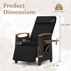 Patio Wicker Recliner Chair with Adjustable Backrest and Footrest
