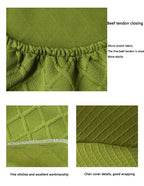 Seat Covers for Dining Room Chairs Stretch Round Home Seat Cover Jacquard Spandex Slipcovers Protector Case Chair Cover Stretch for Kitchen Hotel Banquet Stool Cover