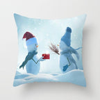 Snowman Christmas Cushion Cover Polyester Decorative Christmas Pillow Cover Merry Christmas Throw Cushion Covers Tree Reindeer Star Pillow Case For Party Throw Pillow New Year Xmas Decor Sofa Living Room Home Decoration