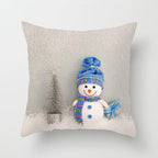 Snowman Christmas Cushion Cover Polyester Decorative Christmas Pillow Cover Merry Christmas Throw Cushion Covers Tree Reindeer Star Pillow Case For Party Throw Pillow New Year Xmas Decor Sofa Living Room Home Decoration