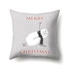 Snowman Christmas Cushion Cover Polyester Decorative Christmas Pillow Cover Merry Christmas Throw Cushion Covers Tree Reindeer Star Pillow Case For Party Throw Pillow New Year Xmas Decor Sofa Living Room Home Decoration