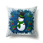 Snowman Christmas Cushion Cover Polyester Decorative Christmas Pillow Cover Merry Christmas Throw Cushion Covers Tree Reindeer Star Pillow Case For Party Throw Pillow New Year Xmas Decor Sofa Living Room Home Decoration
