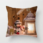 Snowman Christmas Cushion Cover Polyester Decorative Christmas Pillow Cover Merry Christmas Throw Cushion Covers Tree Reindeer Star Pillow Case For Party Throw Pillow New Year Xmas Decor Sofa Living Room Home Decoration