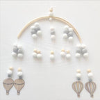 Wooden Beads Wind Chimes With Wool Balls Wooden Wind Chime Nursery Mobile Crib Bed Bell Baby Bedroom Ceiling Wooden Beads Hanging Ornament Pendant Newborn Baby Bed Hanging Wind bell Crib Tent Kids Room Decorations Ornaments