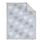 NoJo Dreamer Elephant Blue, Grey 8 Piece Nursery Crib Bedding Set